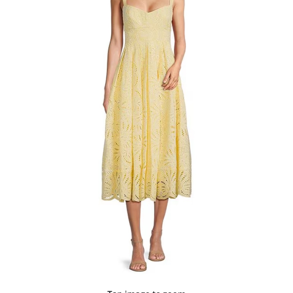 ANTONIO MELANI butter Yellow Sweetheart Midi Sundress